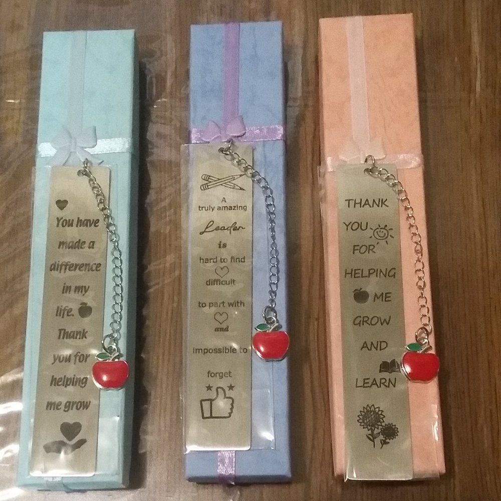 3 Stainless-Steel Bookmarks Bundle with Gift Boxes